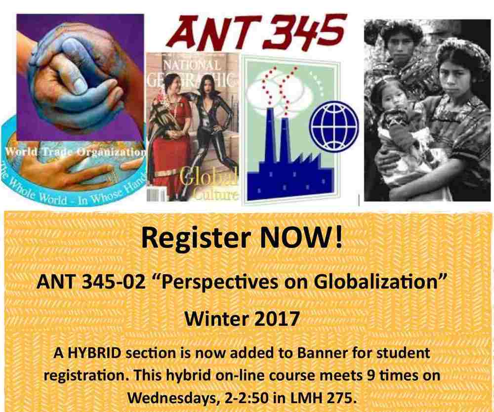 Hybrid ANT 345 Section Added for Winter 2017: Register Now!